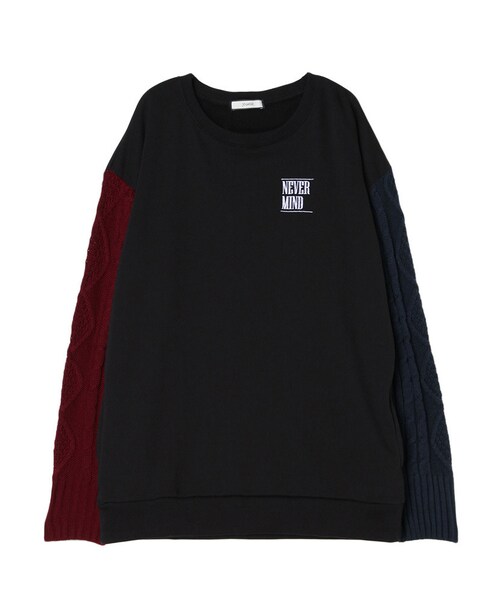 jouetie（ジュエティ）の「袖ニットロゴ刺繍PO（トップス・レディース・オフホワイト/グレー/ブラック・M）」の10枚目の写真