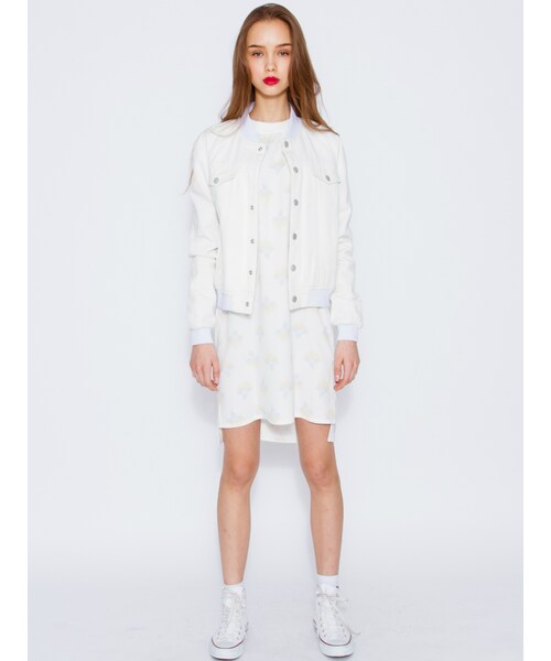 jouetie（ジュエティ）の「JAPANESE FLOWER TEE OP（ワンピース/ドレス・レディース・オフホワイト/ブラック・M）」の3枚目の写真