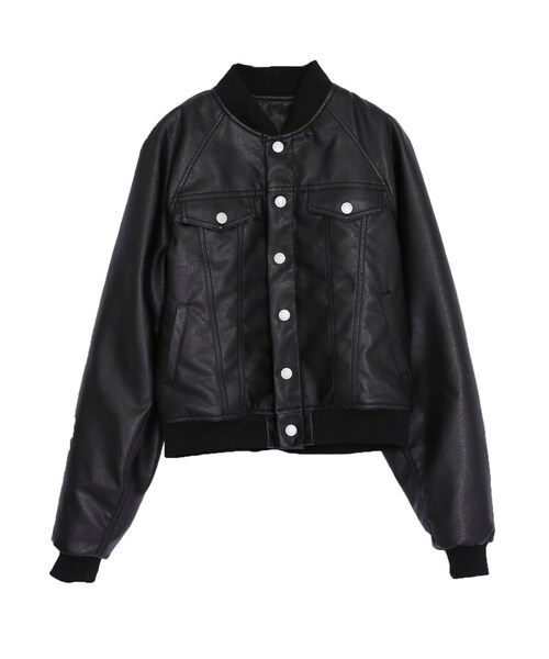 jouetie（ジュエティ）の「デニムスタジャン（ジャケット/アウター・レディース・オフホワイト/ブラック/インディゴ・M）」の2枚目の写真