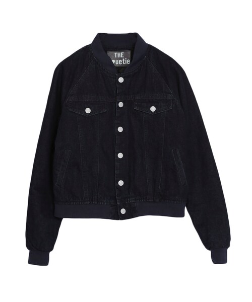 jouetie（ジュエティ）の「デニムスタジャン（ジャケット/アウター・レディース・オフホワイト/ブラック/インディゴ・M）」の3枚目の写真