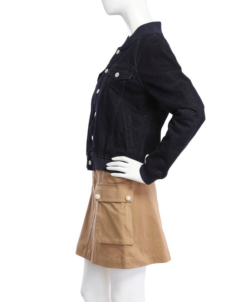jouetie（ジュエティ）の「デニムスタジャン（ジャケット/アウター・レディース・オフホワイト/ブラック/インディゴ・M）」の6枚目の写真