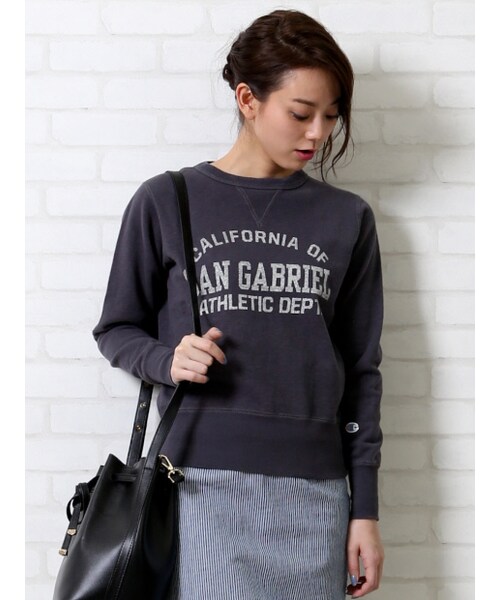 Rouge vif la cle（ルージュヴィフラクレ）の「Champion別注スウェット【予約】（トップス・レディース・オフホワイト/グレー/ブラック・F）」の2枚目の写真