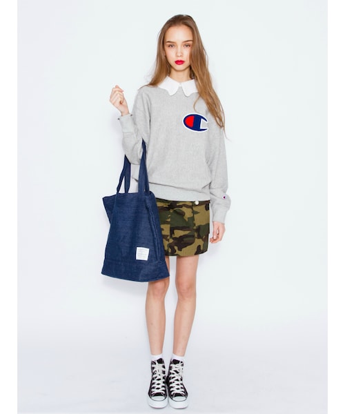 jouetie（ジュエティ）の「サファリ台形SK（スカート・レディース・インディゴ/ベージュ/ミックス・S/M）」の4枚目の写真