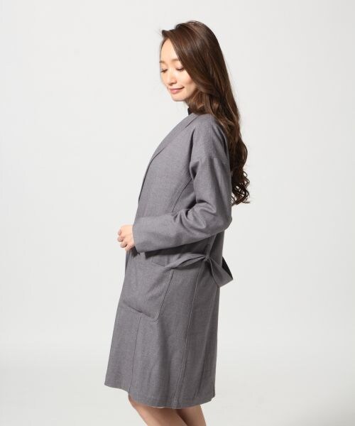 HARE（ハレ）の「【先行予約】ツイルキモウガウンコート（ジャケット/アウター・レディース・ブラック/グレー・FREE）」の4枚目の写真