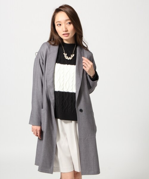 HARE（ハレ）の「【先行予約】ツイルキモウガウンコート（ジャケット/アウター・レディース・ブラック/グレー・FREE）」の2枚目の写真