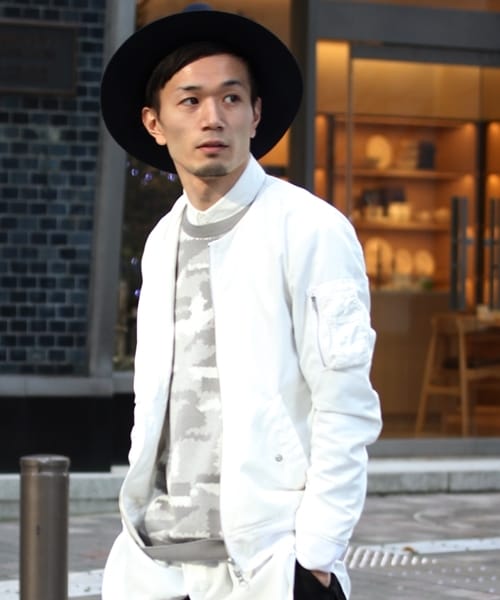 HARE(ハレ)の「【先行予約】ノーカラーMA-1(ジャケット/アウター・メンズ・オフホワイト/ブラック/ネイビー・S/M/L)」の1枚目の写真