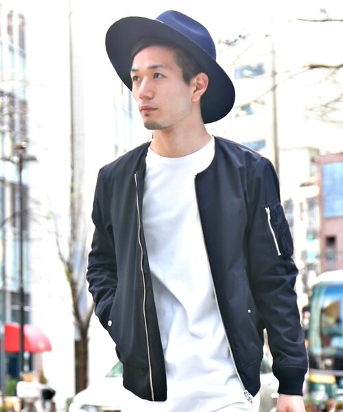 HARE(ハレ)の「【先行予約】ノーカラーMA-1(ジャケット/アウター・メンズ・オフホワイト/ブラック/ネイビー・S/M/L)」の2枚目の写真