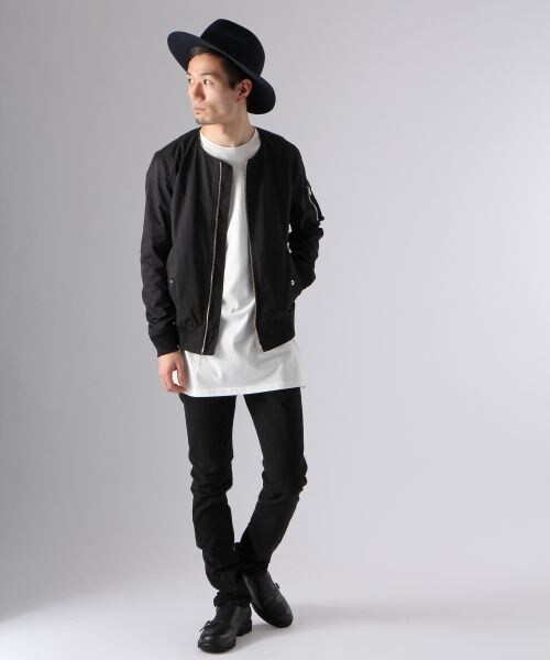 HARE(ハレ)の「【先行予約】ノーカラーMA-1(ジャケット/アウター・メンズ・オフホワイト/ブラック/ネイビー・S/M/L)」の18枚目の写真