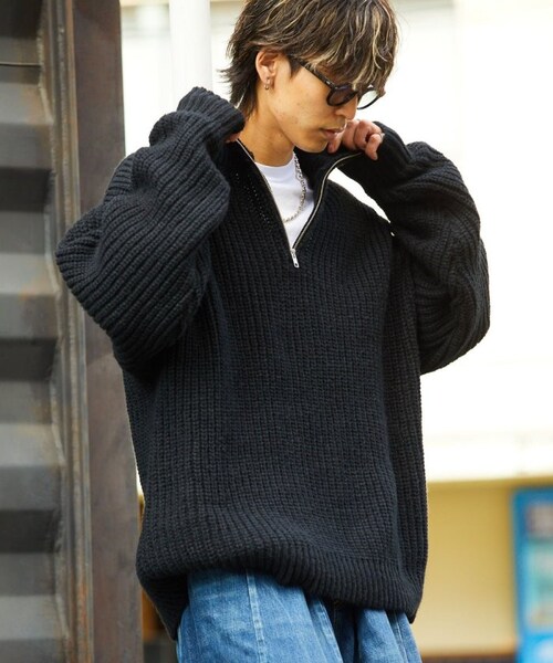 FREAK'S STORE（フリークスストア）の「両畦ハーフジップニット/ユニ