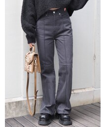 EVRIS | クロスピンタックセミフレアパンツ(デニムパンツ)