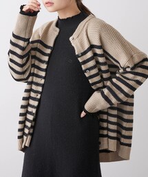 PUAL CE CIN | パネルボーダーニットカーディガン(カーディガン/ボレロ)