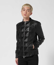 C DIEM ストレッチシープレザーコンビジャケット 楽天市場】C DIEM(カルペディエム)シープレザーライダース