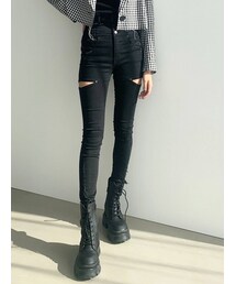 EMODA | サイドカットハイウエストパギンス(デニムパンツ)