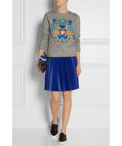 KENZO(ケンゾー)の「KENZO Tiger embroidered cotton-jersey sweatshirt(スウェット・レディース・Gray・x small/small/medium/large/x large)」の4枚目の写真