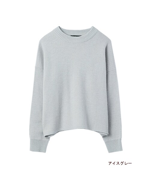 w closet(ダブルクローゼット)の「ニジュウス編みニットプルオーバー(トップス・レディース・アイボリー/アイスグレー/アイボリー×ブラック/グリーン×ネイビー・FREE)」の3枚目の写真