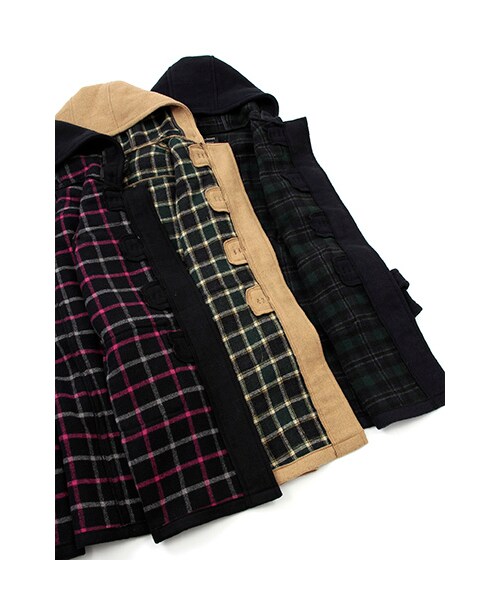 w closet（ダブルクローゼット）の「ダブルフェイスダッフルコート（トップス・レディース・ネイビー/ブラック/ベージュ※こちらのカラーは1・FREE）」の10枚目の写真