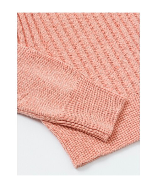 w closet(ダブルクローゼット)の「ワイドリブパール付きプルオーバー(トップス・レディース・オフホワイト/グレー/スモークピンク/ネイビー/オフホワイト×ブラック・FREE)」の13枚目の写真