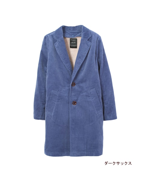 w closet(ダブルクローゼット)の「コーデュロイシングルテーラードコート(トップス・レディース・エクリュ/ライトグレー/ダークサックス/ネイビー・FREE)」の4枚目の写真