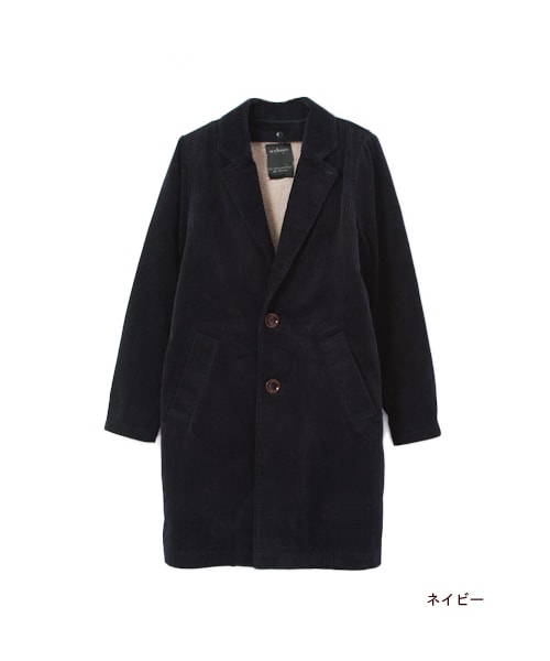 w closet(ダブルクローゼット)の「コーデュロイシングルテーラードコート(トップス・レディース・エクリュ/ライトグレー/ダークサックス/ネイビー・FREE)」の5枚目の写真