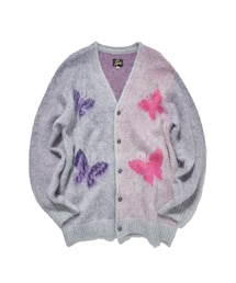 Needles 別注 パピヨン モヘア カーディガン ニット セーター ホワイト Needles モヘアカーディガン ホワイト パピヨン トラックパンツ