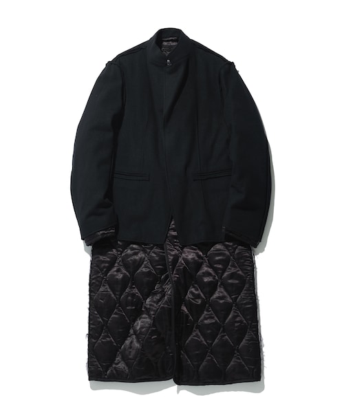 ジャケット・アウター ALMOSTBLACK / LAYERED ZIP-UP COAT 2 ALMOSTBLACK / LAYERED ZIP-UP COAT 2