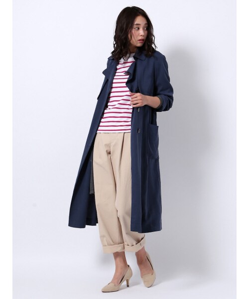 MYSELF ABAHOUSE（マイセルフアバハウス）の「レーヨンツイルドレストレンチ【予約】（ジャケット/アウター・レディース・ベージュ/ネイビー・F）」の14枚目の写真