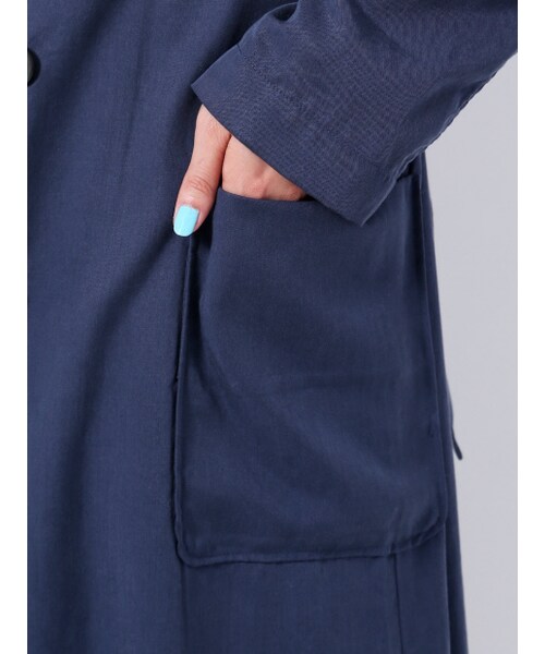 MYSELF ABAHOUSE（マイセルフアバハウス）の「レーヨンツイルドレストレンチ【予約】（ジャケット/アウター・レディース・ベージュ/ネイビー・F）」の8枚目の写真