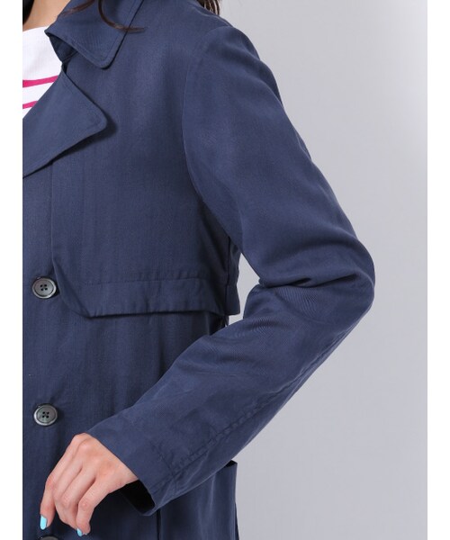 MYSELF ABAHOUSE（マイセルフアバハウス）の「レーヨンツイルドレストレンチ【予約】（ジャケット/アウター・レディース・ベージュ/ネイビー・F）」の7枚目の写真