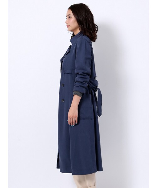 MYSELF ABAHOUSE（マイセルフアバハウス）の「レーヨンツイルドレストレンチ【予約】（ジャケット/アウター・レディース・ベージュ/ネイビー・F）」の4枚目の写真