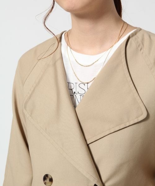 GLOBAL WORK（グローバルワーク）の「【WEB限定先行予約】ニュアンストレンチコート（ジャケット/アウター・レディース・ベージュ52/カーキ75/ネイビー88・S/Ｍ/Ｌ）」の10枚目の写真