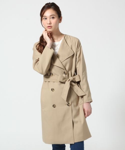 GLOBAL WORK（グローバルワーク）の「【WEB限定先行予約】ニュアンストレンチコート（ジャケット/アウター・レディース・ベージュ52/カーキ75/ネイビー88・S/Ｍ/Ｌ）」の7枚目の写真