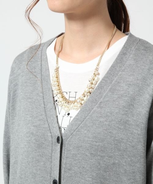 GLOBAL WORK（グローバルワーク）の「【WEB限定先行予約】Ｖネックロングカーデ長袖（トップス・レディース・グレー12/ネイビー88・Ｍ/Ｌ）」の8枚目の写真