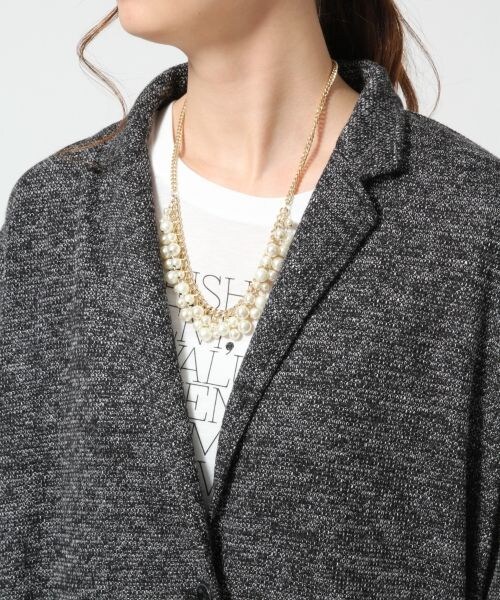 GLOBAL WORK（グローバルワーク）の「【WEB限定先行予約】ＭＩＸロングジャケット（ジャケット/アウター・レディース・MIXグレー18/ネイビー88・Ｍ/Ｌ）」の7枚目の写真