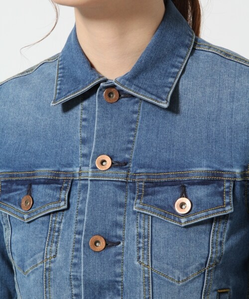 GLOBAL WORK（グローバルワーク）の「【WEB限定先行予約】Ｇジャン１５ＳＳ（ジャケット/アウター・レディース・ブルー86/ネイビー89・Ｍ/Ｌ）」の6枚目の写真