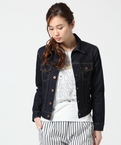 GLOBAL WORK（グローバルワーク）の「【WEB限定先行予約】Ｇジャン１５ＳＳ（ジャケット/アウター・レディース・ブルー86/ネイビー89・Ｍ/Ｌ）」の2枚目の写真