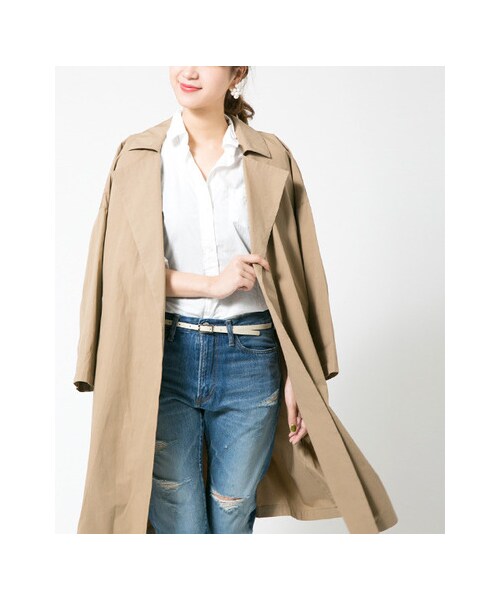 URBAN RESEARCH DOORS（アーバンリサーチドアーズ）の「コットンワイドビッグコート（ジャケット/アウター・レディース・BEIGE/KHAKI/NAVY・one）」の11枚目の写真