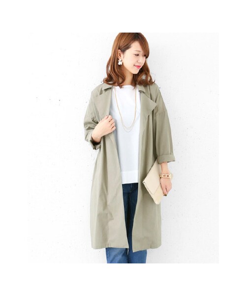 URBAN RESEARCH DOORS（アーバンリサーチドアーズ）の「コットンワイドビッグコート（ジャケット/アウター・レディース・BEIGE/KHAKI/NAVY・one）」の6枚目の写真