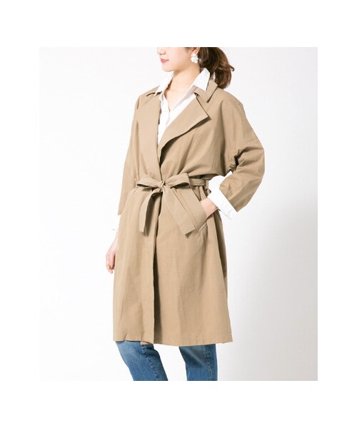 URBAN RESEARCH DOORS（アーバンリサーチドアーズ）の「コットンワイドビッグコート（ジャケット/アウター・レディース・BEIGE/KHAKI/NAVY・one）」の9枚目の写真