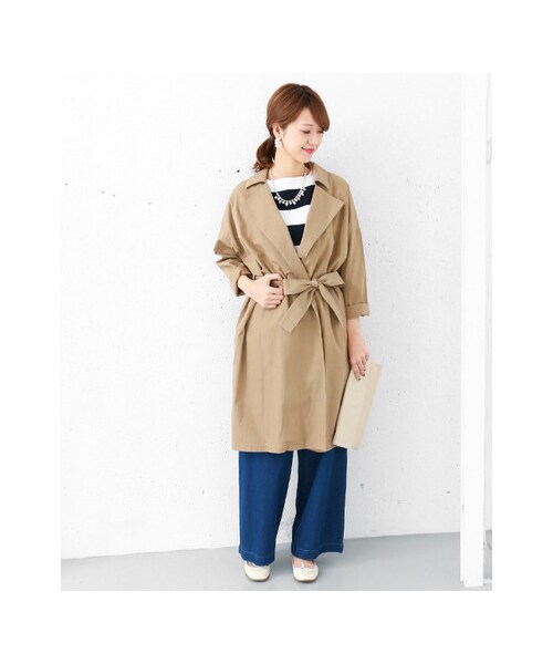 URBAN RESEARCH DOORS（アーバンリサーチドアーズ）の「コットンワイドビッグコート（ジャケット/アウター・レディース・BEIGE/KHAKI/NAVY・one）」の14枚目の写真