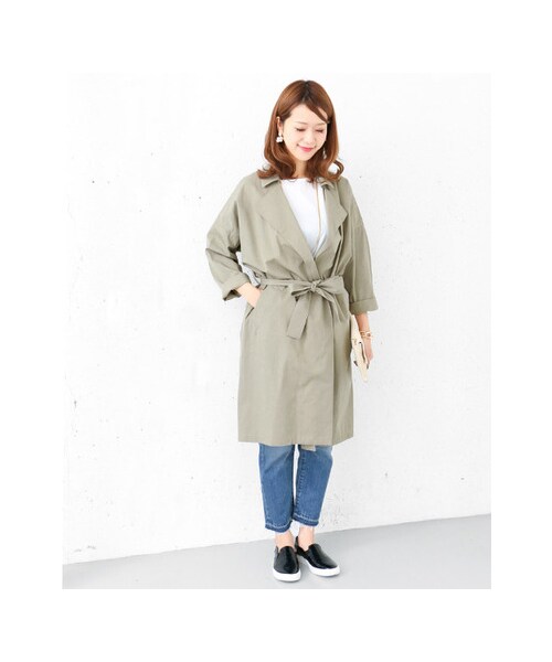 URBAN RESEARCH DOORS（アーバンリサーチドアーズ）の「コットンワイドビッグコート（ジャケット/アウター・レディース・BEIGE/KHAKI/NAVY・one）」の4枚目の写真
