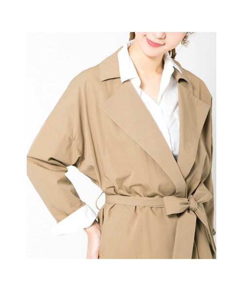 URBAN RESEARCH DOORS（アーバンリサーチドアーズ）の「コットンワイドビッグコート（ジャケット/アウター・レディース・BEIGE/KHAKI/NAVY・one）」の10枚目の写真