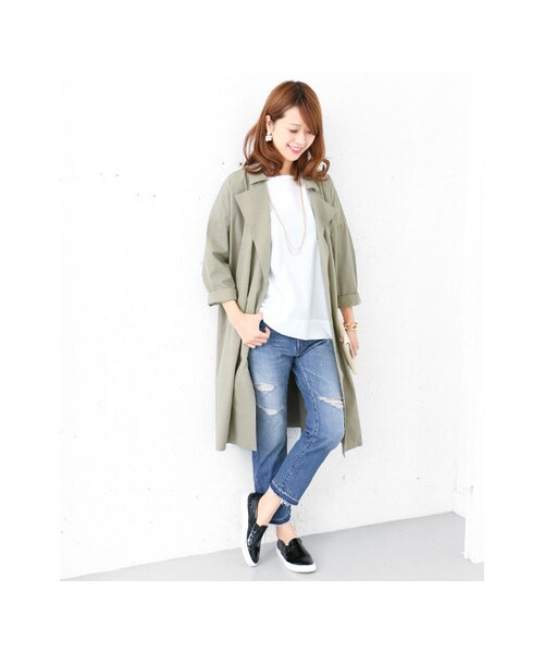 URBAN RESEARCH DOORS（アーバンリサーチドアーズ）の「コットンワイドビッグコート（ジャケット/アウター・レディース・BEIGE/KHAKI/NAVY・one）」の5枚目の写真