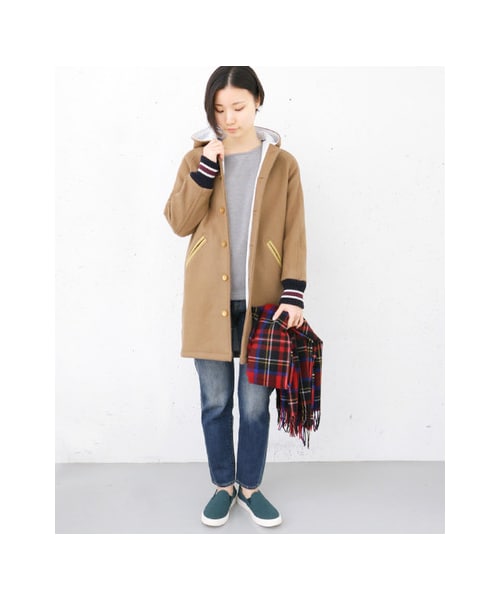 URBAN RESEARCH DOORS(アーバンリサーチドアーズ)の「SKOOKUM LONG HOOD COAT(ジャケット/アウター・レディース・CAMEL/NAVY・32)」の6枚目の写真