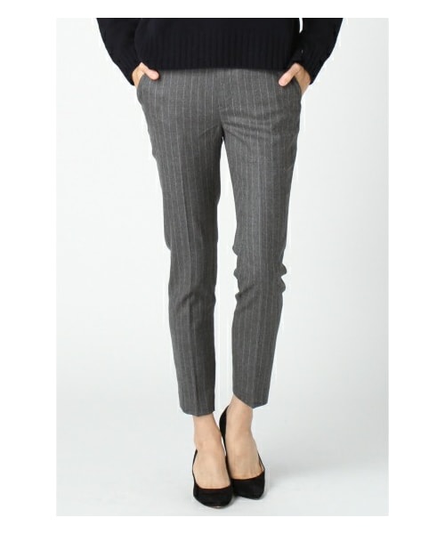 plage プラージュ 裾リブ ピンストライプ パンツ ジョガーパンツ イージーパンツ グレー 34 STRIPE スラックス（スラックス）｜Plage（プラージュ）の通販