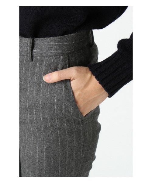 plage プラージュ 裾リブ ピンストライプ パンツ ジョガーパンツ イージーパンツ グレー 34 STRIPE スラックス（スラックス）｜Plage（プラージュ）の通販