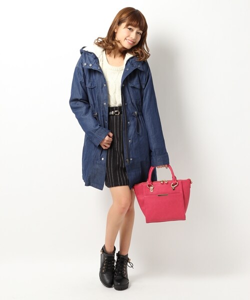 Heather（ヘザー）の「デニム２ＷＡＹフィールドパーカー（ジャケット/アウター・レディース・ケミカル/ネイビー・FREE）」の14枚目の写真