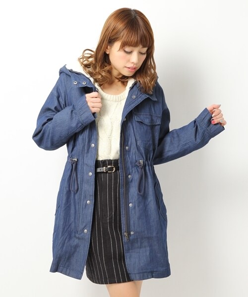 Heather（ヘザー）の「デニム２ＷＡＹフィールドパーカー（ジャケット/アウター・レディース・ケミカル/ネイビー・FREE）」の2枚目の写真