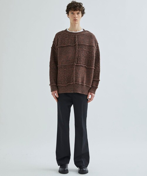 Name.(ネーム)の「PATCHWORK KNIT SWEATER(ニット/セーター・メンズ・BGE/TAN/ORG・1/2)」の2枚目の写真