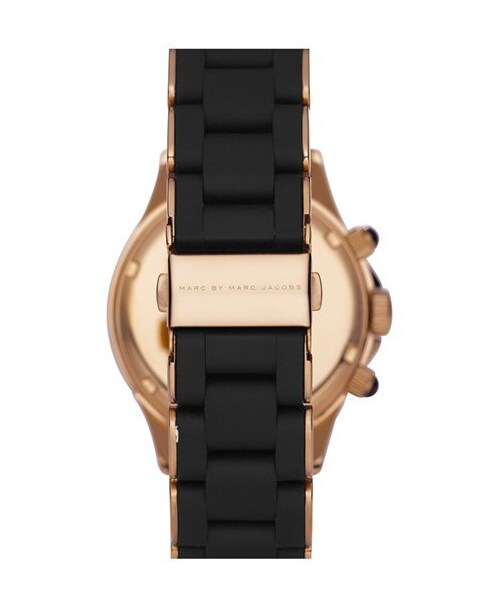 Marc by Marc Jacobs（マークバイマークジェイコブス）の「MARC BY MARC JACOBS 'Rock' Chronograph Silicone Bracelet Watch（アナログ腕時計・レディース・Rose Gold/ Black）」の2枚目の写真