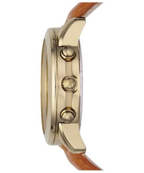 MICHAEL KORS（マイケルコース）の「MICHAEL Michael Kors Michael Kors Chronograph Leather Strap Watch, 41mm（アナログ腕時計・レディース・Gold/ Brown）」の2枚目の写真